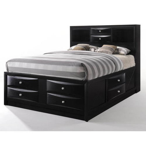 Acme Furniture Ireland Black 2pc Bedroom Set with Full Storage Bed