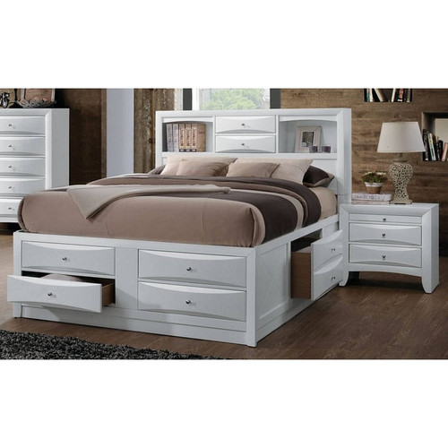 Acme Furniture Ireland White 2pc Bedroom Set with King Storage Bed
