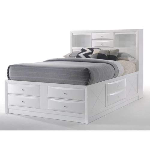 Acme Furniture Ireland White 2pc Bedroom Set with King Storage Bed
