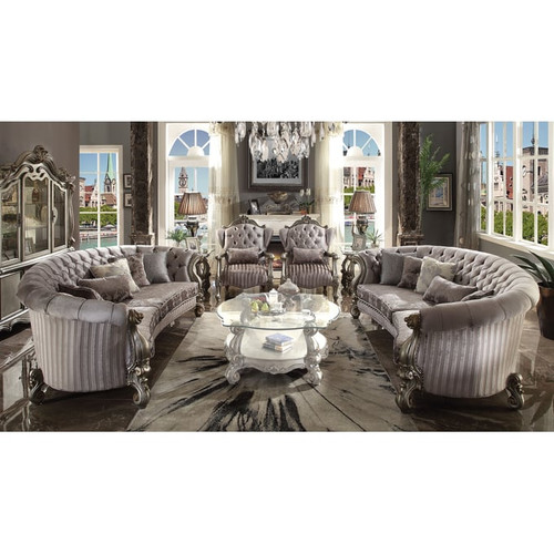 Acme Furniture Versailles Antique Platinum 4pc Living Room Set