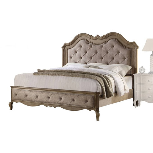 Acme Furniture Chelmsford Beige Antique Taupe 2pc Bedroom Set With King Bed