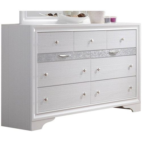 Acme Furniture Naima White Dresser and Mirror