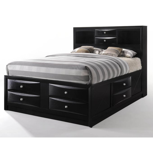 Acme Furniture Ireland Black 2pc Bedroom Set with Queen Storage Bed