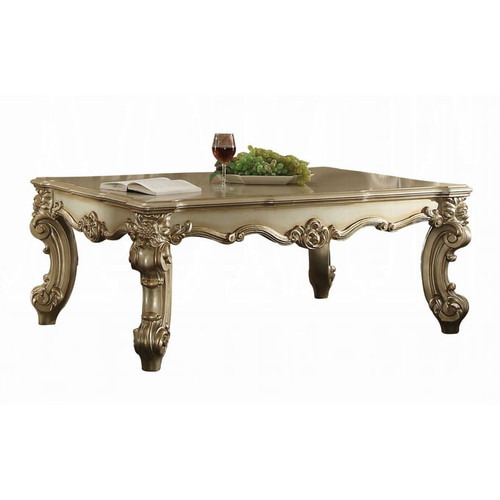 Acme Furniture Vendome II Gold Patina Bone 3pc Coffee Table Set