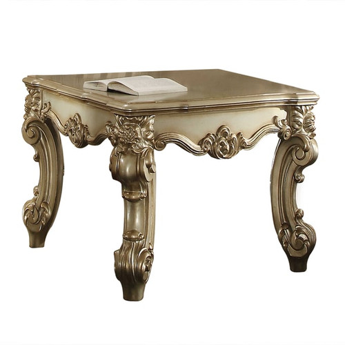 Acme Furniture Vendome II Gold Patina Bone 3pc Coffee Table Set