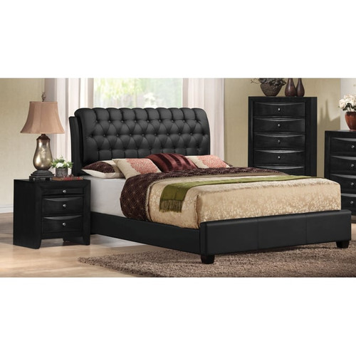 Acme Furniture Ireland II Black Tufted 2pc Bedroom Set with King Bed