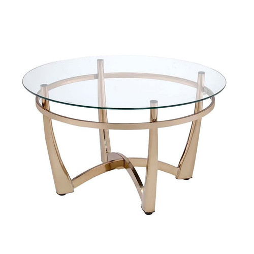 Acme Furniture Orlando II Champagne Clear 3pc Coffee Table Set