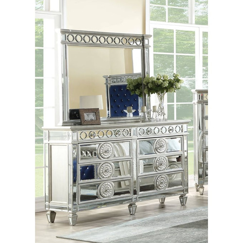 Acme Furniture Varian Mirrored Dresser And Mirror