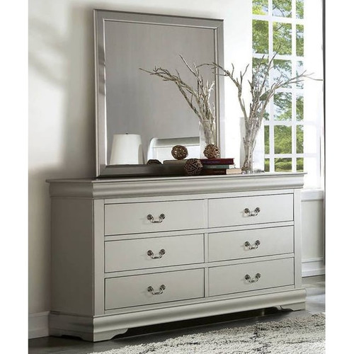 Acme Furniture Louis Philippe Platinum Dresser and Mirror