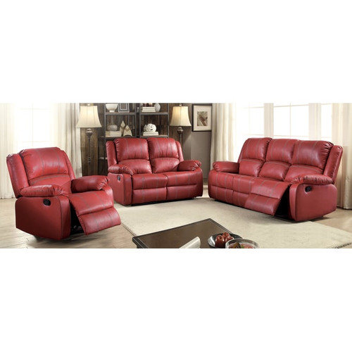 Acme Furniture Zuriel Red 3pc Living Room Set