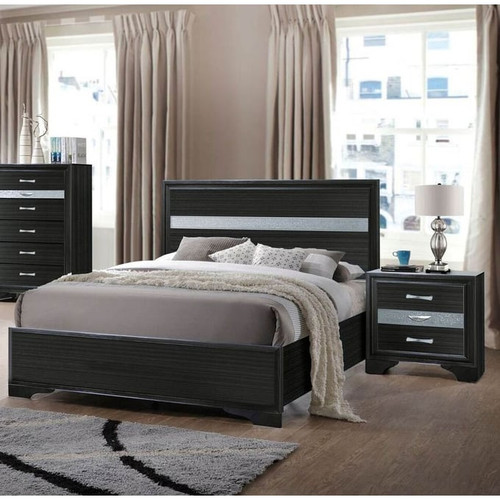 Acme Furniture Naima Black 2pc Bedroom Set with Full Bed