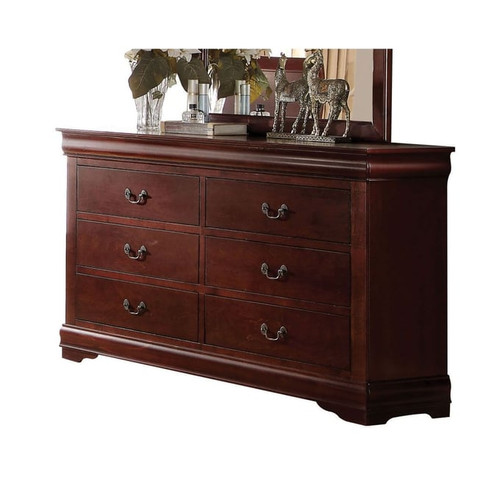 Acme Furniture Louis Philippe Cherry Dresser and Mirror