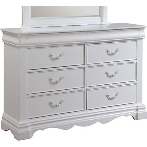 Acme Furniture Estrella White Dresser and Mirror