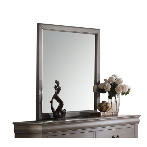 Acme Furniture Louis Philippe Antique Gray Dresser and Mirror