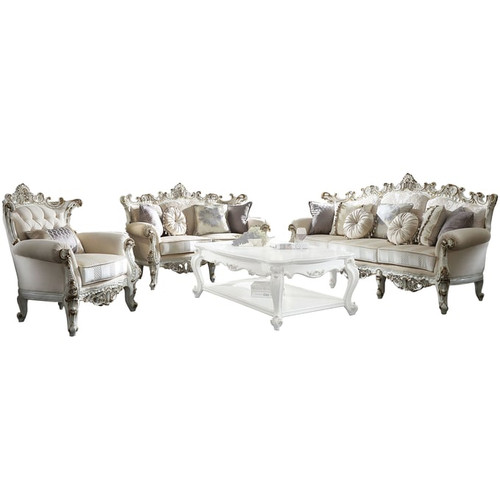 Acme Furniture Picardy II Antique Pearl 3pc Living Room Set