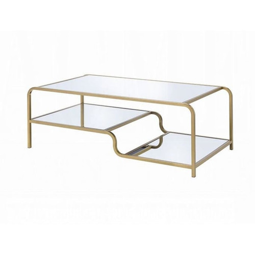 Acme Furniture Astrid Gold Mirrored 3pc Coffee Table Set