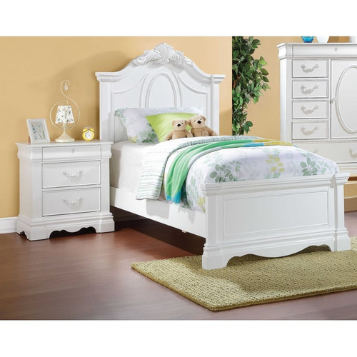 Acme Furniture Estrella White 2pc Bedroom Set with Twin Bed