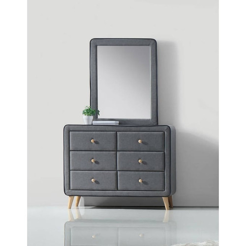 Acme Furniture Valda Light Gray Dresser and Mirror