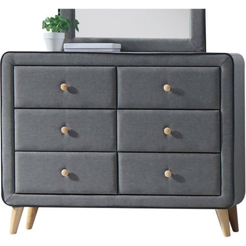 Acme Furniture Valda Light Gray Dresser and Mirror
