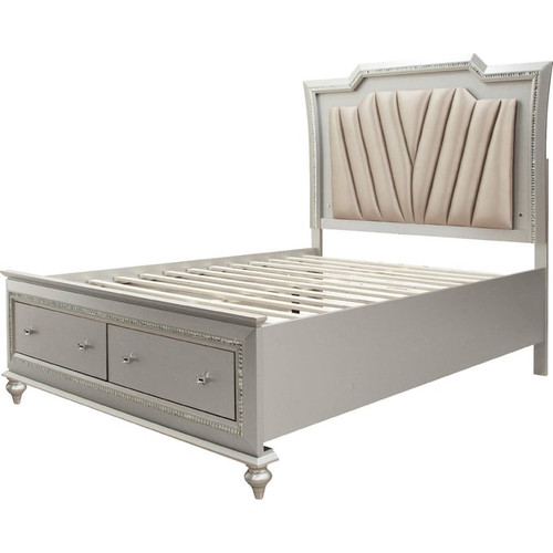 Acme Furniture Kaitlyn Champagne 2pc Bedroom Set with Queen Storage Bed