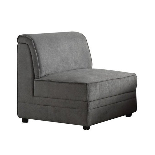 Acme Furniture Bois Gray Four Armless Chair and Two Wedge Sectional