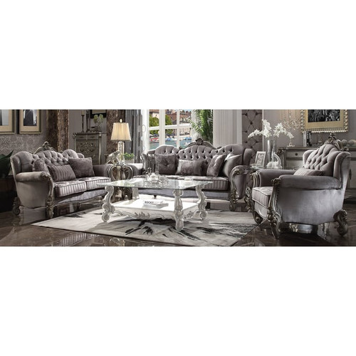 Acme Furniture Versailles Antique Platinum 3pc Living Room Set