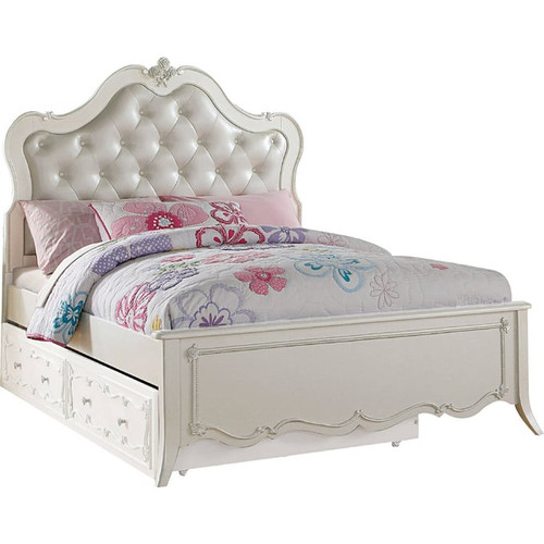 Acme Furniture Edalene Pearl White 2pc Bedroom Set with Twin Bed