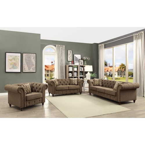 Acme Furniture Aurelia Brown 3pc Living Room Set