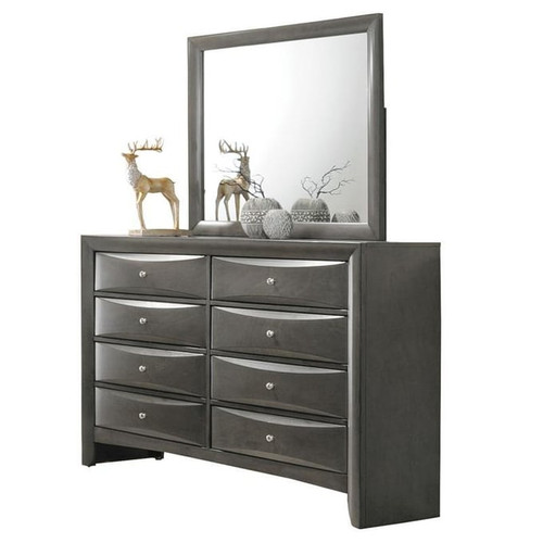 Acme Furniture Ireland Gray Oak Dresser and Mirror