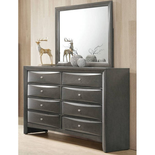 Acme Furniture Ireland Gray Oak Dresser and Mirror