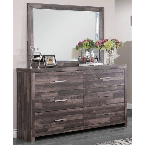 Acme Furniture Juniper Dark Oak Dresser and Mirror