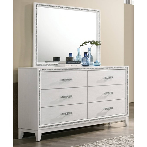 Acme Furniture Haiden White Dresser and Mirror