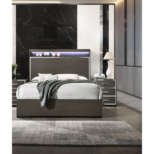 Acme Furniture Escher Gray Oak 2pc Bedroom Set with Queen Bed