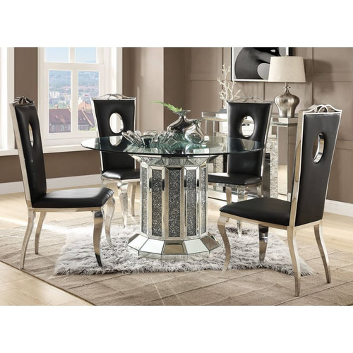 Acme Furniture Noralie Black Mirrored 5pc Dining Room Set