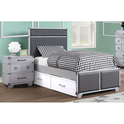 Acme Furniture Orchest Gray 2pc Kids Bedroom Set with Twin Bed