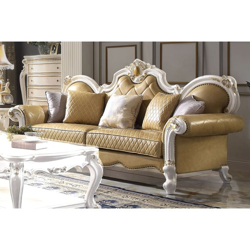 Acme Furniture Picardy Butterscotch Antique Pearl 3pc Living Room Set