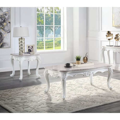 Acme Furniture Ciddrenar White 3pc Coffee Table Set