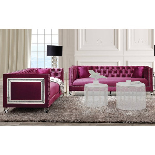 Acme Furniture Heibero Burgundy 2pc Living Room Set