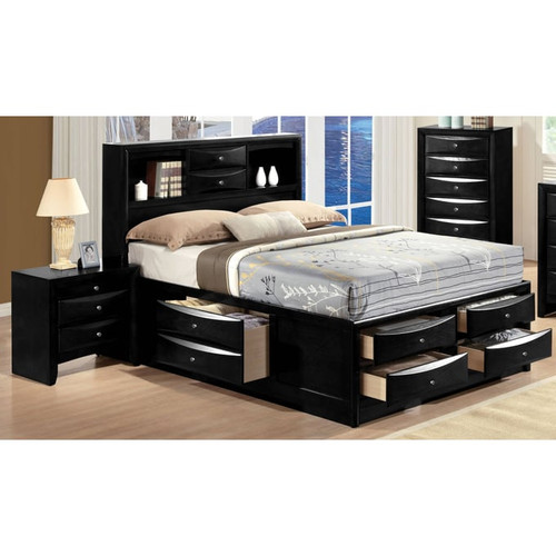 Acme Furniture Ireland Black 4pc Bedroom Set With Full Storage Bed