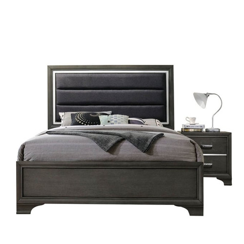 Acme Furniture Carine II Gray 4pc Bedroom Set With Queen Bed