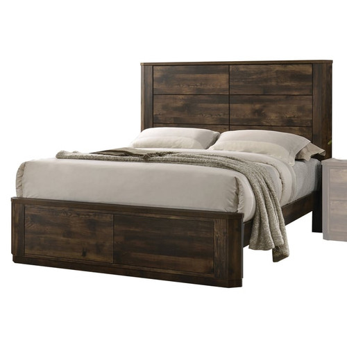 Acme Furniture Elettra Rustic Walnut 2pc Bedroom Set With King Bed