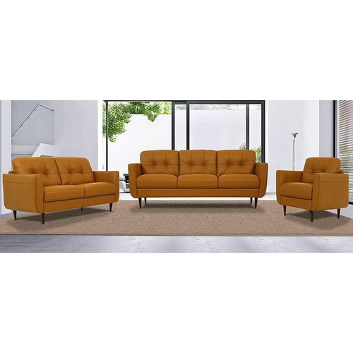 Acme Furniture Radwan Camel Leather 3pc Living Room Set