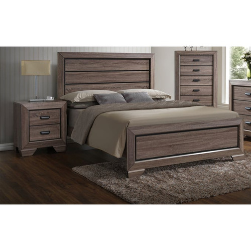 Acme Furniture Lyndon Weathered Gray 4pc Bedroom Set With Queen Bed