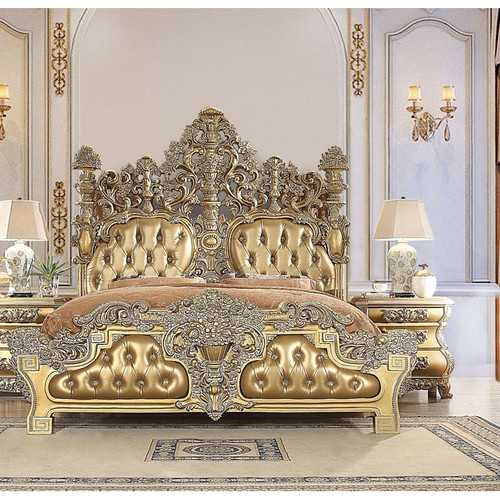Acme Furniture Seville Gold 4pc Bedroom Set With King Bed