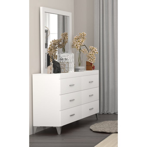 Acme Furniture Casilda White Dresser and Mirror