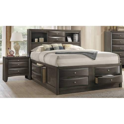 Acme Furniture Ireland Gray Oak 4pc Bedroom Set With Queen Storage Bed