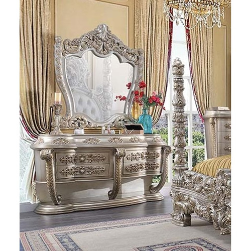 Acme Furniture Danae Champagne Gold Dresser And Mirror