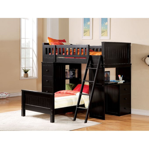 Acme Furniture Willoughby Black Loft Bed With Twin Bed