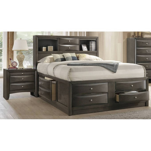 Acme Furniture Ireland Gray Oak 4pc Bedroom Set With Full Storage Bed