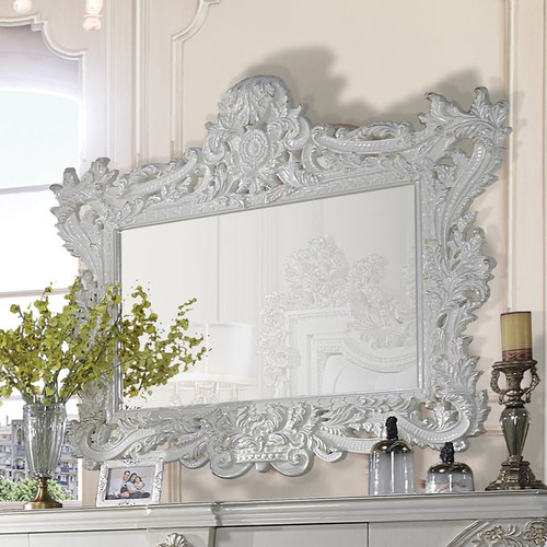 Acme Furniture Adara Antique White Dresser And Mirror